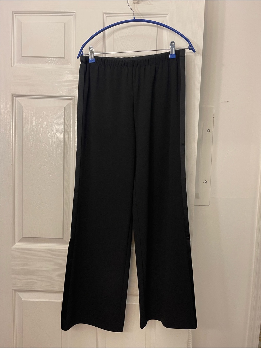 Alex Evenings Black Elastic Waist Wide Leg Pants